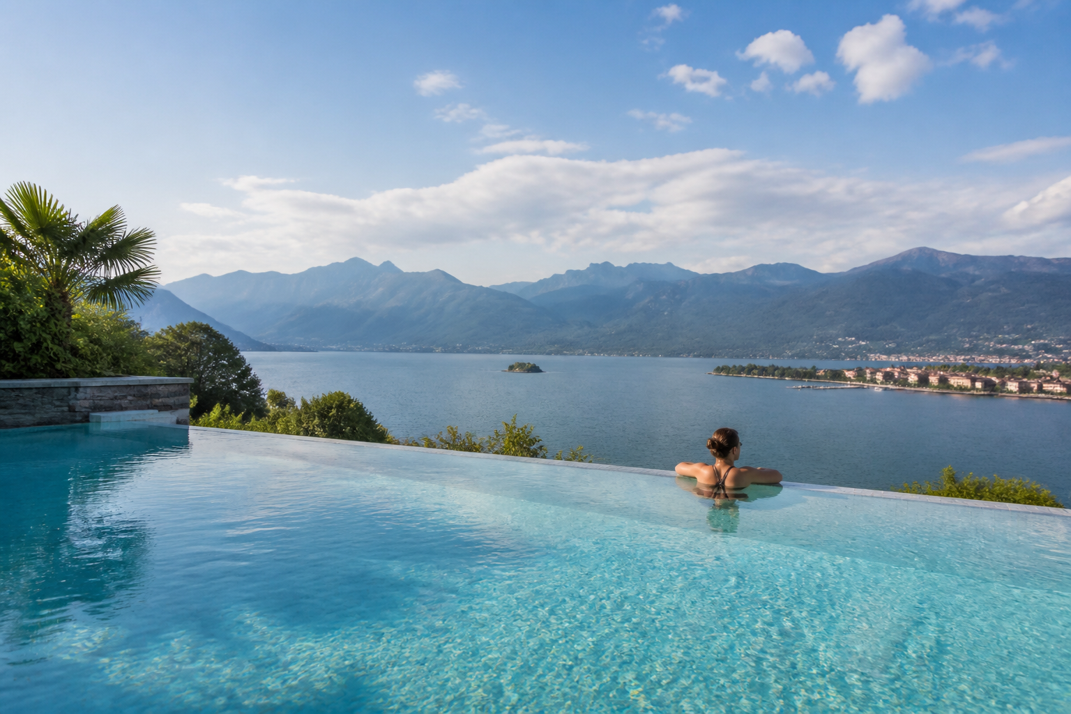 Infinity pool overlooking Lake Maggiore | בריכת אינפיניטי הצופה על מרחבי אגם מאג'ורה